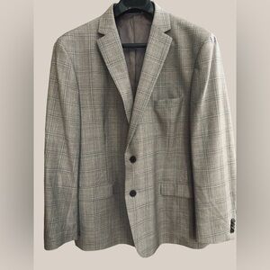 EUC Men’s Michael Kors Jacket Blazer Size 50R Burgundy, Gray, Blue, Brown Plaid